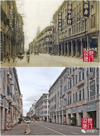 55組廈門(mén)中山路今昔對(duì)比，驚艷了整整80年，越看越感動(dòng)