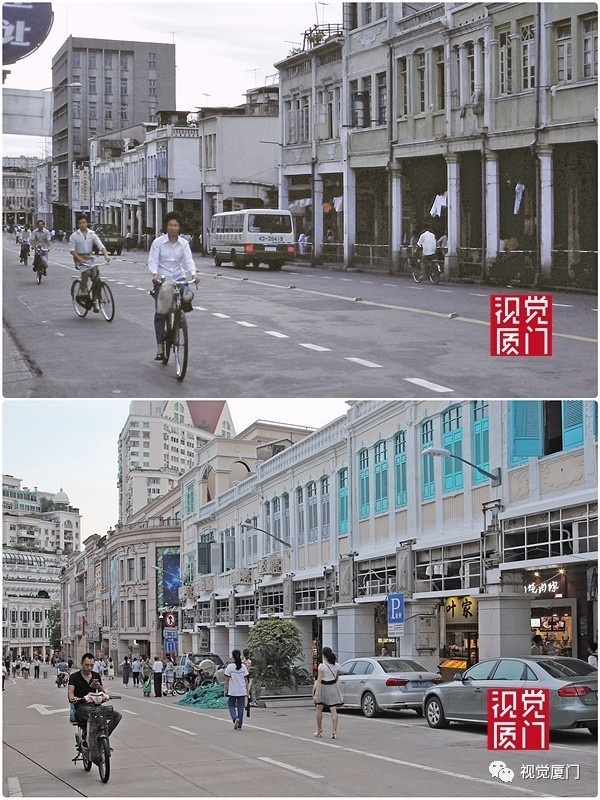 55組廈門(mén)中山路今昔對(duì)比，驚艷了整整80年，越看越感動(dòng)