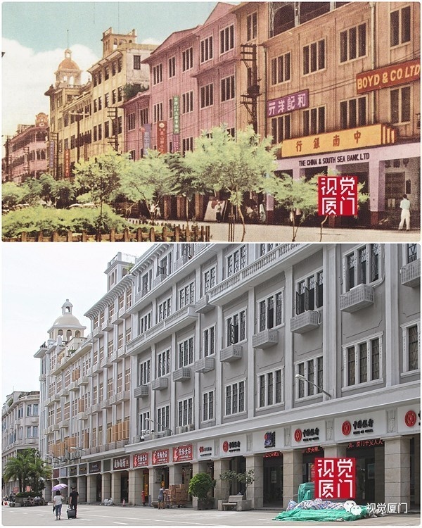 55組廈門(mén)中山路今昔對(duì)比，驚艷了整整80年，越看越感動(dòng)