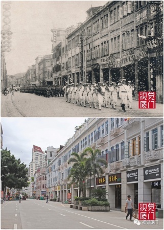 55組廈門(mén)中山路今昔對(duì)比，驚艷了整整80年，越看越感動(dòng)