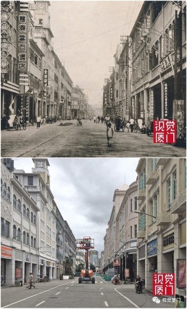 55組廈門(mén)中山路今昔對(duì)比，驚艷了整整80年，越看越感動(dòng)