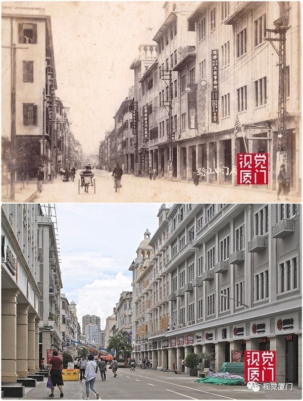 55組廈門(mén)中山路今昔對(duì)比，驚艷了整整80年，越看越感動(dòng)