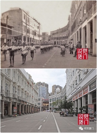 55組廈門(mén)中山路今昔對(duì)比，驚艷了整整80年，越看越感動(dòng)